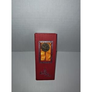 Chinese Brass Book Reading Bookmark With Engraved Rooster Coin Decor